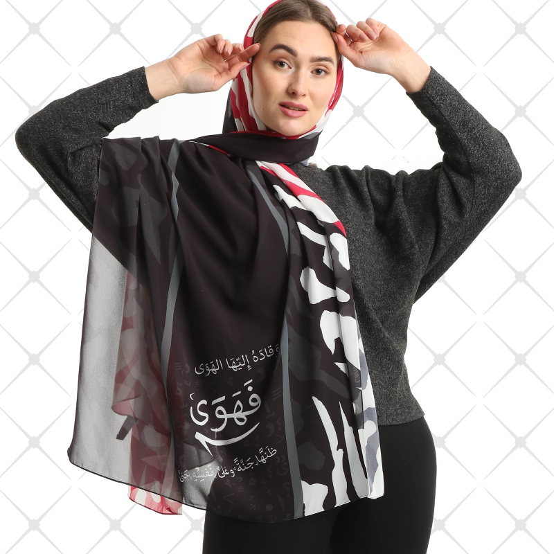 Tiger Pink Black Scarf Chiffon