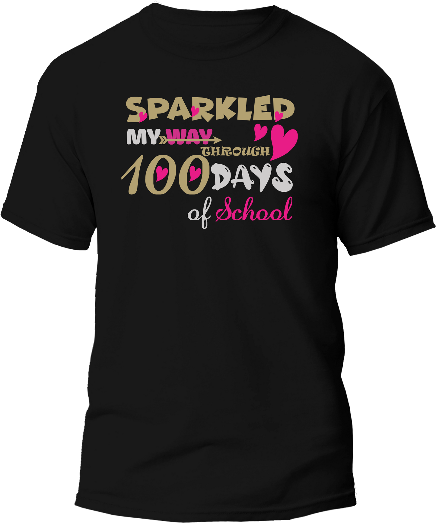 Sparkled My Way Through 100 Days Girls School T-Shirt