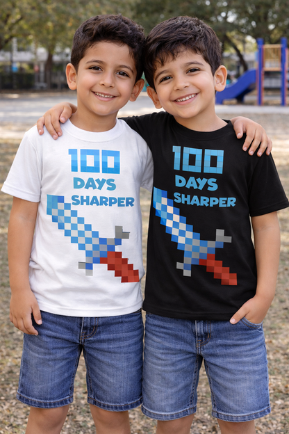 100 Days Sharper Shark Kids T-Shirt — 100 Days of School