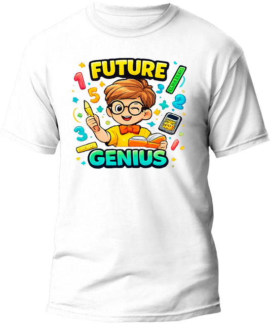 Future Genius Math Day tee — flat design, Cozi Mozi UAE