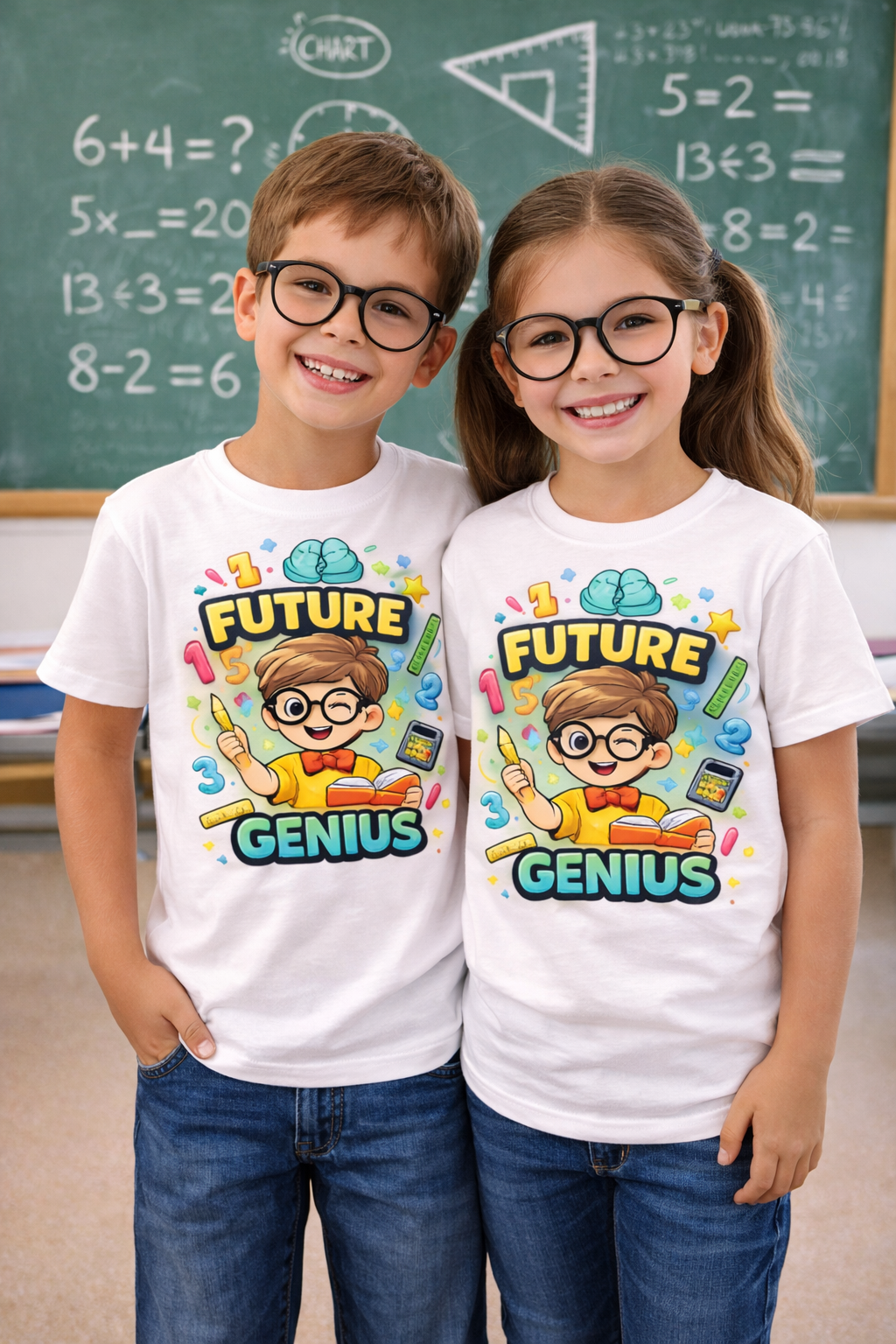 Future Genius Kids T-Shirt — Smart & Confident Math Day Design