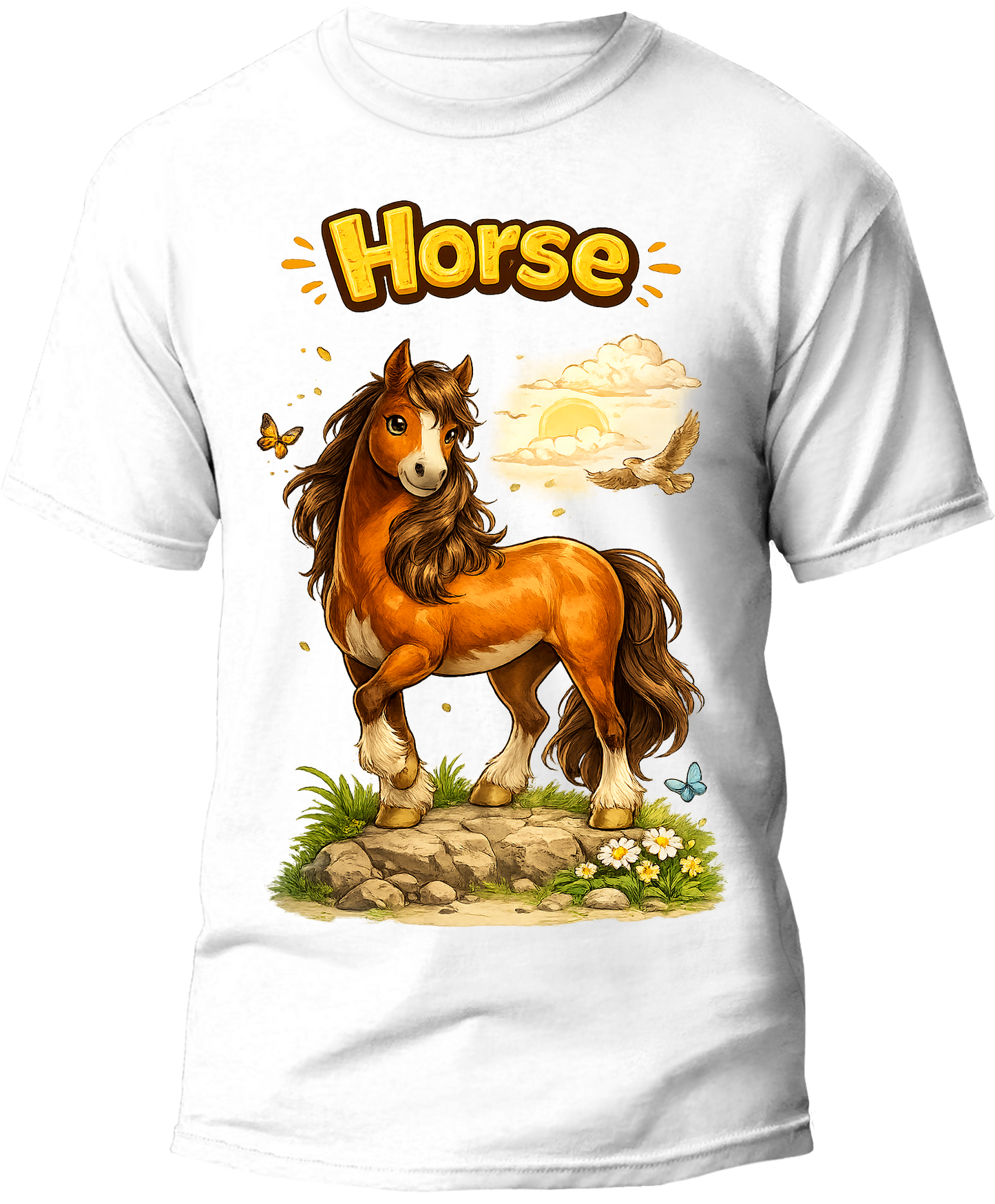 Horse kids tee — flat design, Cozi Mozi UAE
