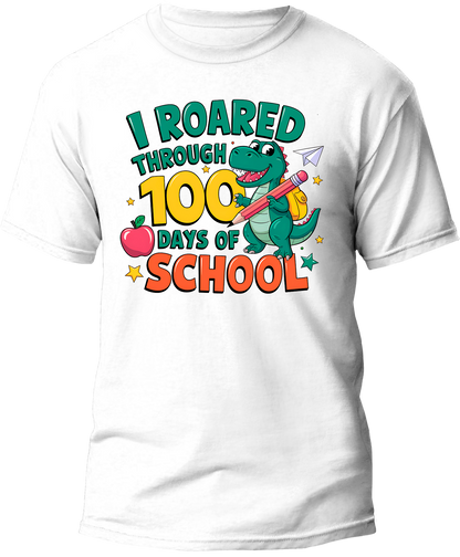 "I Roared Through 100 Days" Lion Kids T-Shirt — 100 Days of School