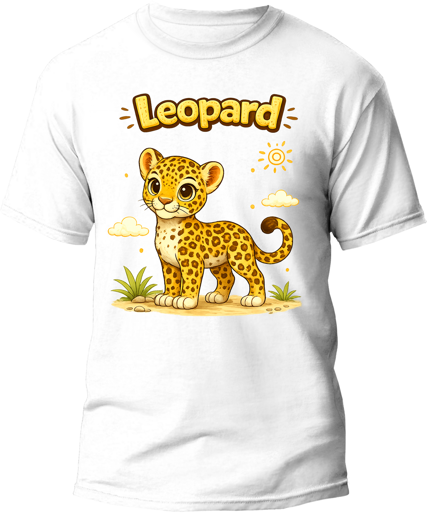 Leopard kids tee — flat design, Cozi Mozi UAE