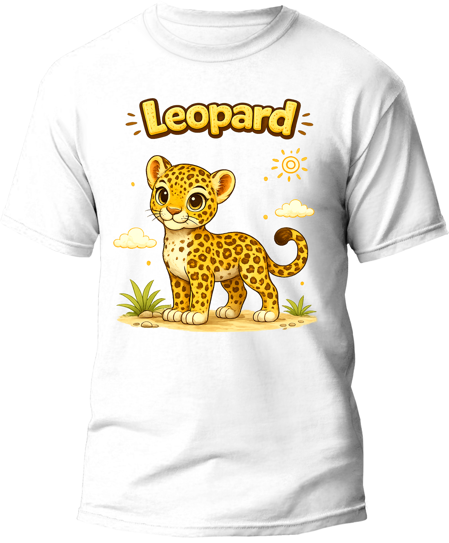 Leopard kids tee — flat design, Cozi Mozi UAE