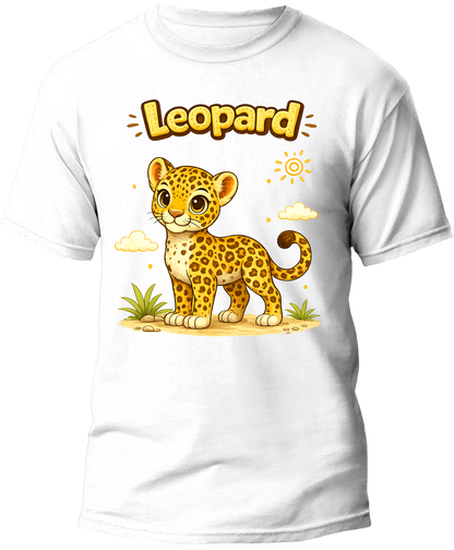Leopard kids tee — flat design, Cozi Mozi UAE