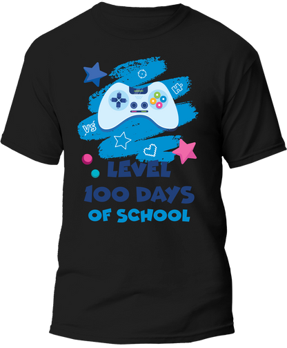 Level 100 Days of School — Gamer Kids Celebration T-Shirt