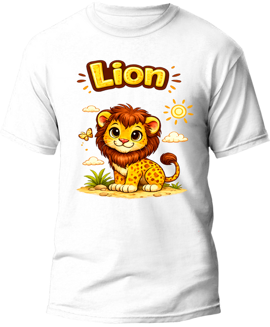 Lion kids tee — flat design, Cozi Mozi UAE