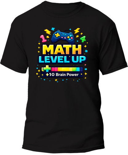 Level Up! Math T-Shirt for Kids — Gamer-Inspired School Design