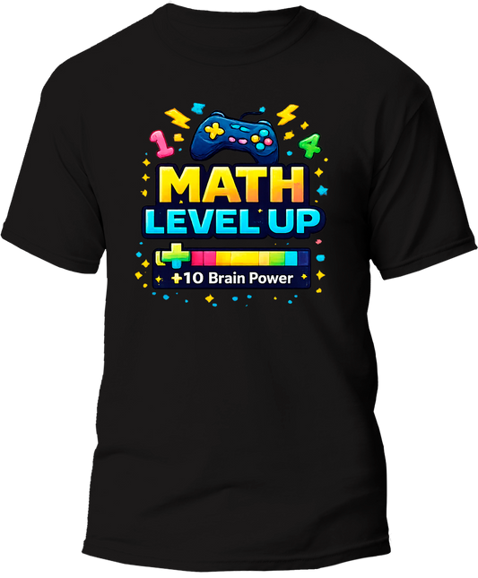 Math Level Up kids tee — flat design, Cozi Mozi UAE