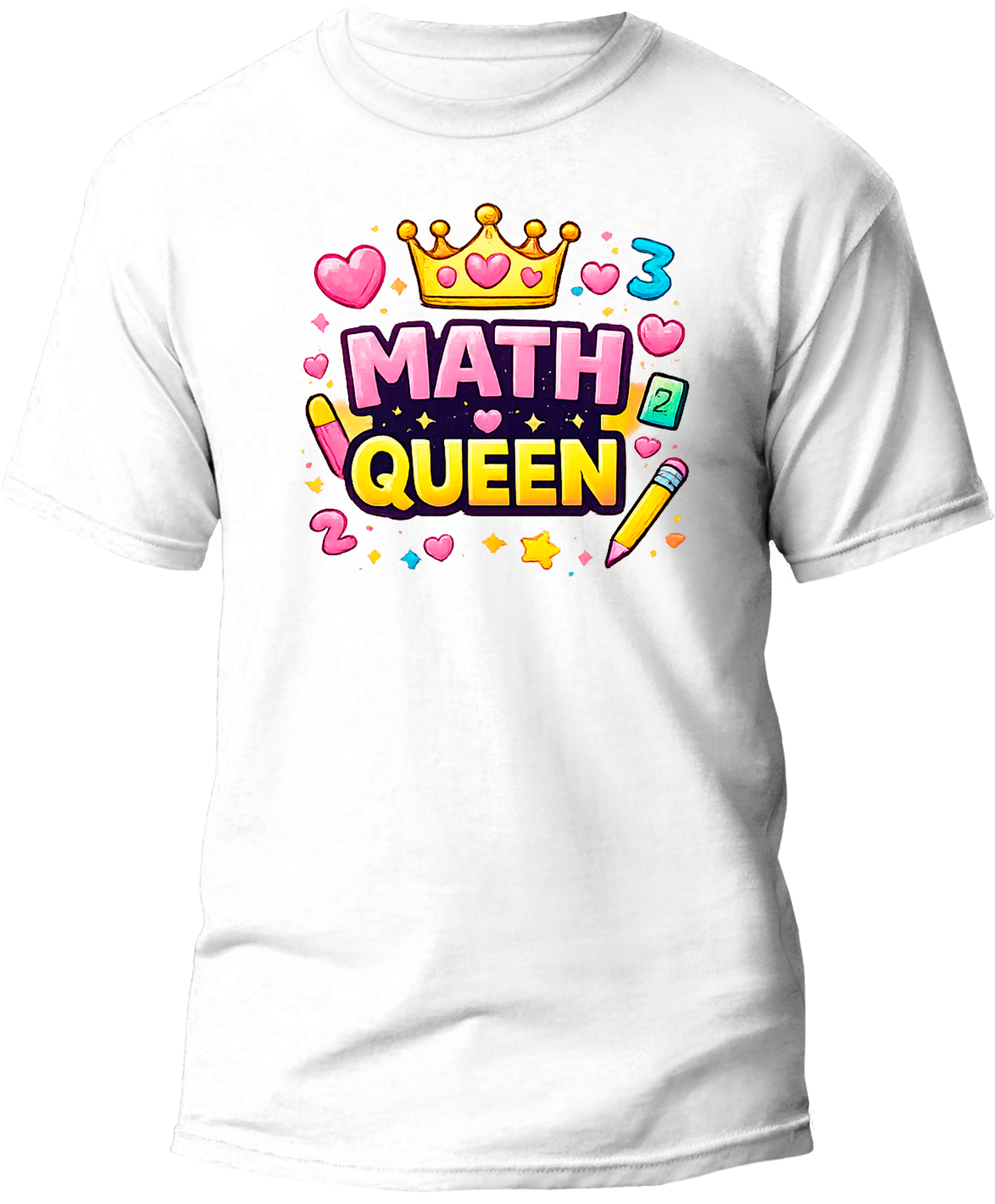 Math Queen Kids T-Shirt — Smart Girl Power Design