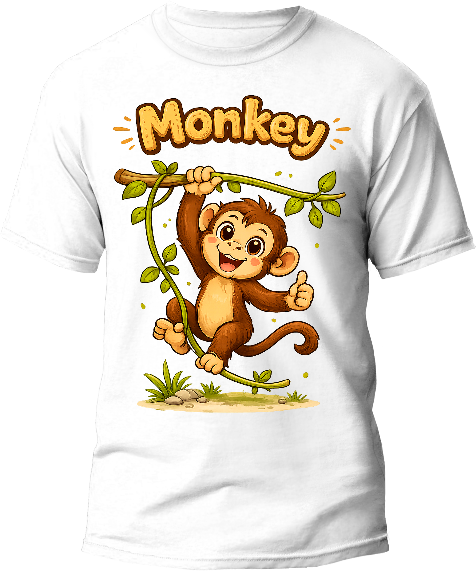 Monkey kids tee — flat design, Cozi Mozi UAE