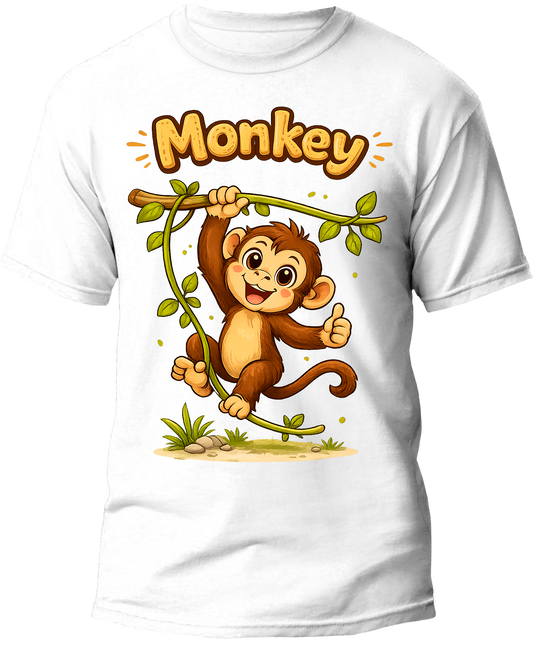 Monkey kids tee — flat design, Cozi Mozi UAE
