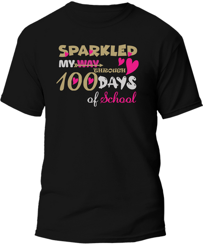 Sparkled My Way Through 100 Days Girls School T-Shirt