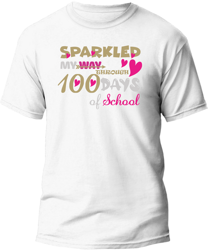Sparkled My Way Through 100 Days Girls School T-Shirt