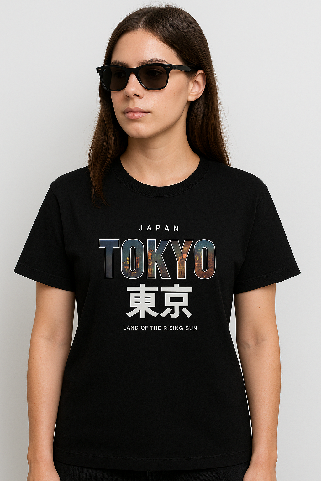 Tokyo Land Japanese street graphic tee — front print design, Cozi Mozi UAE