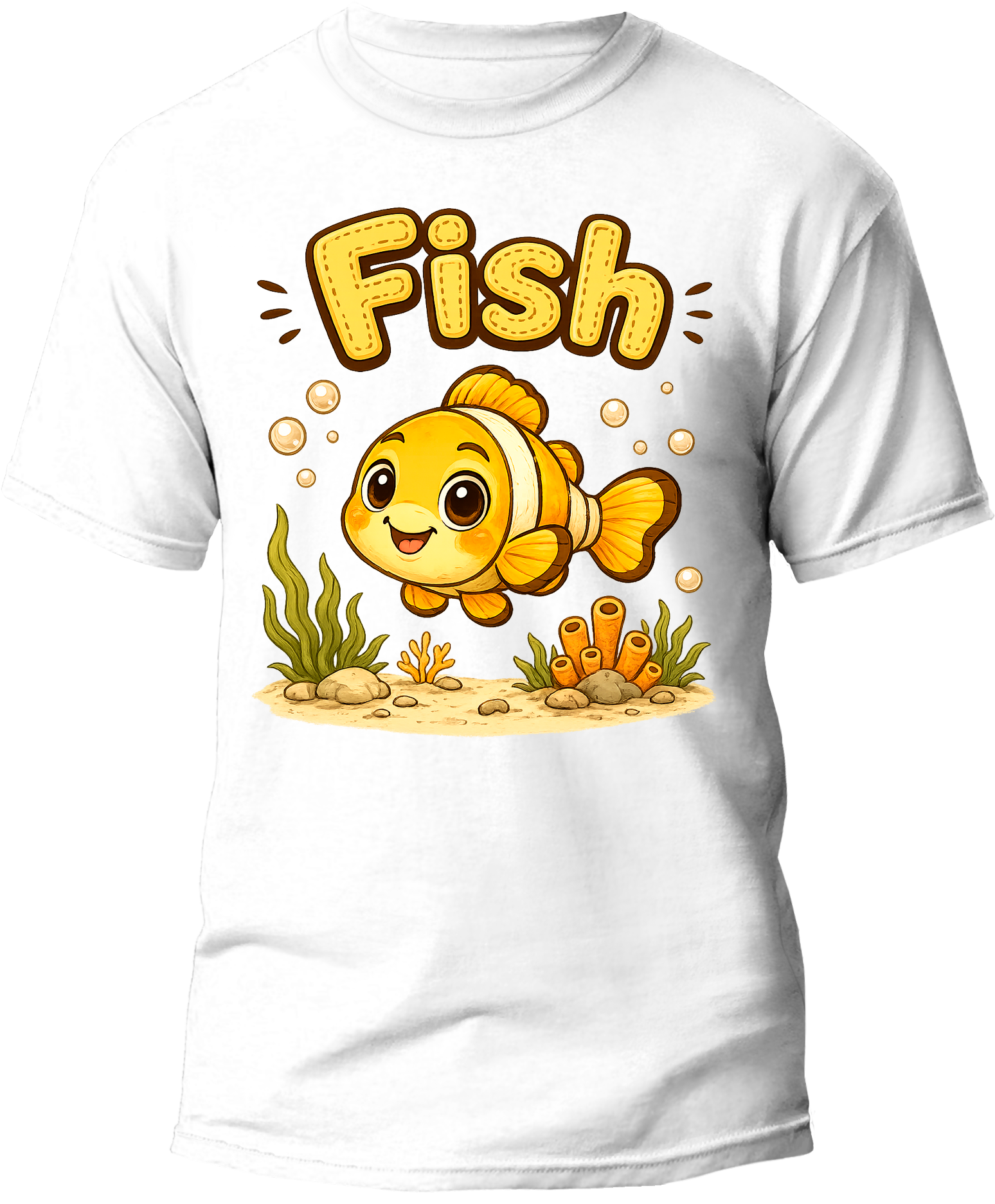 Fish kids tee — flat design, Cozi Mozi UAE